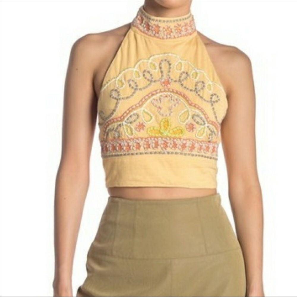 Free People Goa Halter Crop NWT Size Medium BOHO